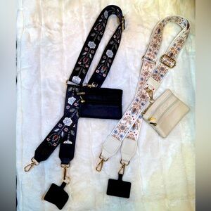 Floral Crossbody Phone Strap Set With removable Wallet and phone attachment